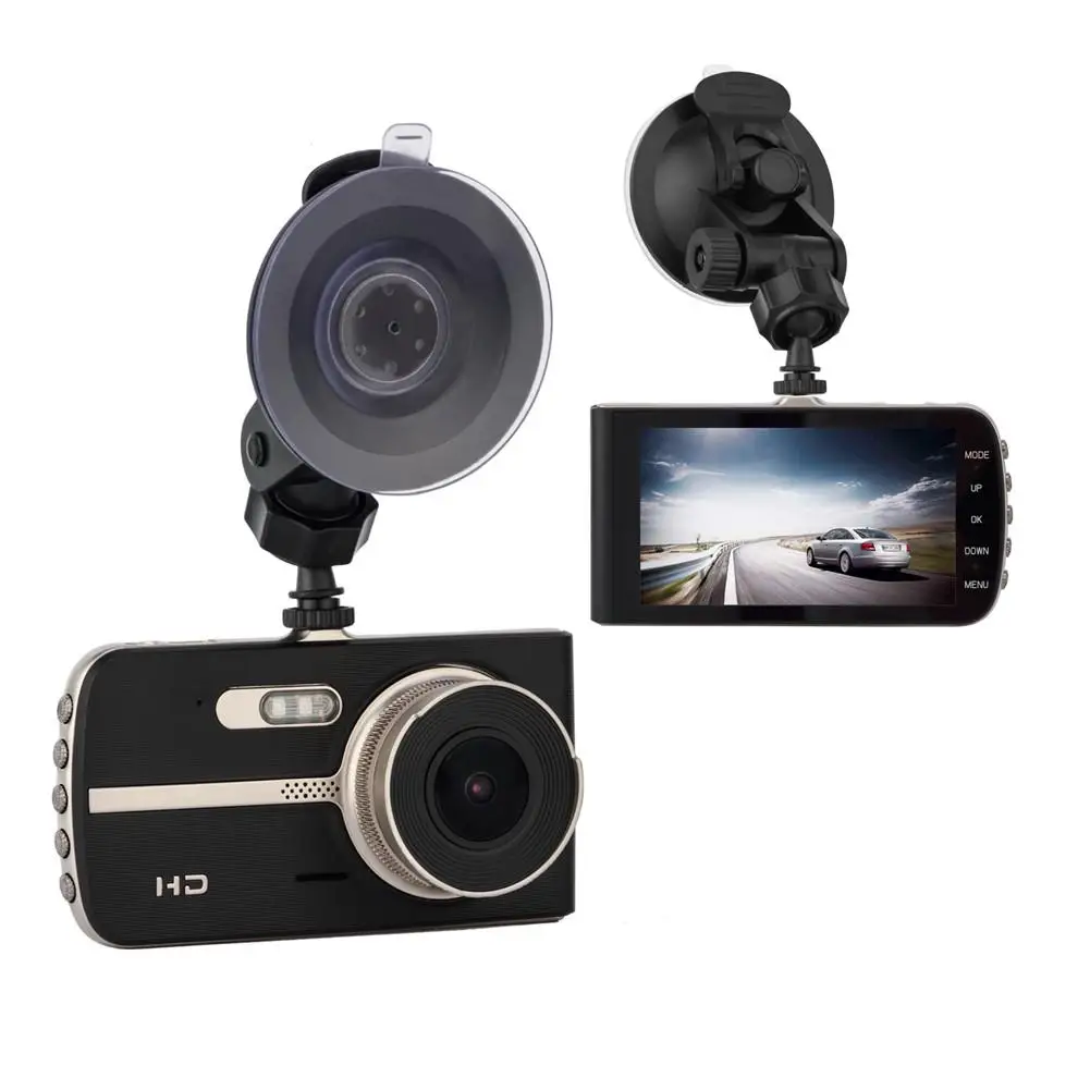 

Universal 4.0 Inch Driving Recorder Double Lens HD Night Vision Dual Lens Parking Monitoring Auto Video Camera Driving Recorder
