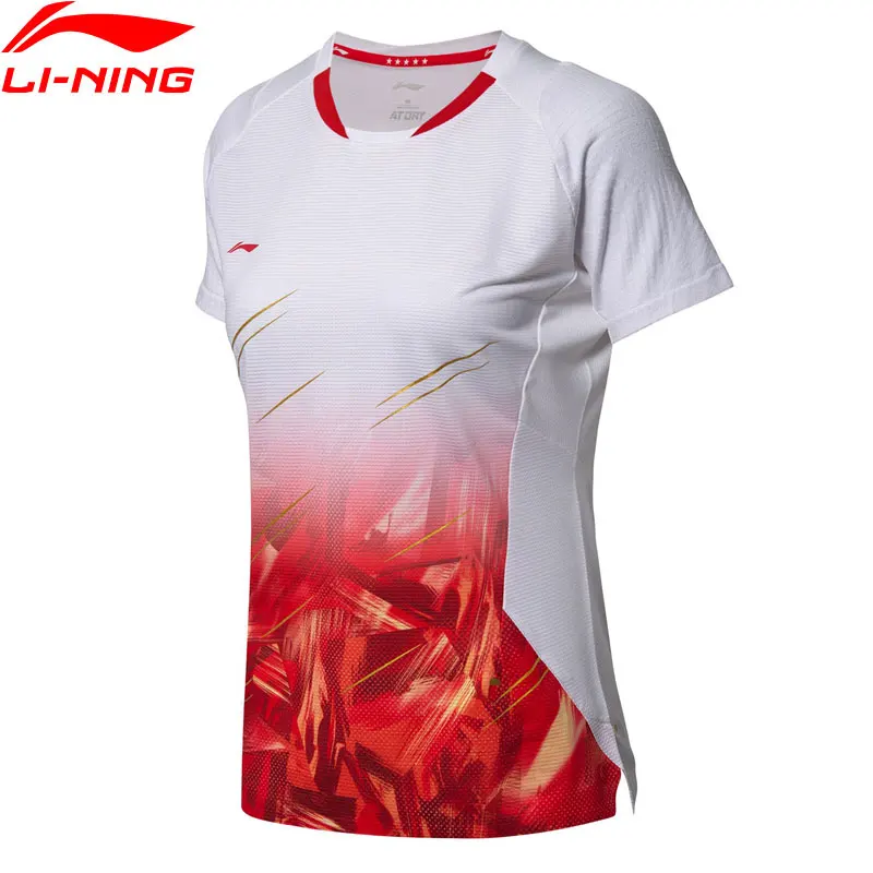 

Li-Ning Women's Badminton T-Shirt Breathable AT DRY National Team LiNing Competition Sports Tees Tops T-Shirt AAYN104 COND18
