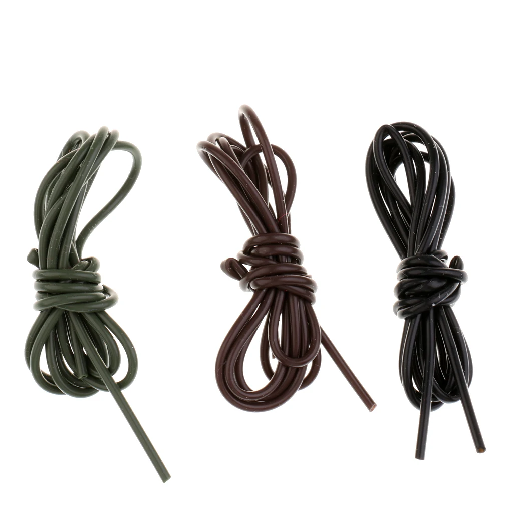 3Pcs Professional Silicone Rig Tubing 1.0mm Inner Diameter for Carp Fishing Hair Rigs Tube for outdoor Carp Fishing  3 Colors