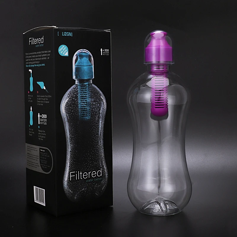 550Ml Filter Portable Outdoor Hiking Travel Bottle Gym Filtering Water Healthy Drinking Bottle