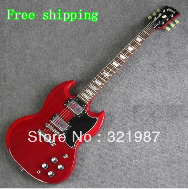Cheap Free shipping G -custom shop SG Standard Lightly Aged Electric Guitar Vintage Red