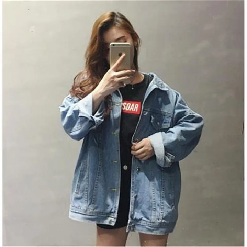 Greatest  Autumn Women Loose Basic Coats Female Jeans Coat Feminino Slim Denim Jacket Oversize Bomber Streetw