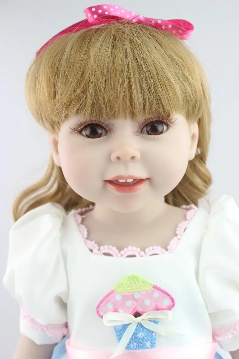Buy 45 cm/18 Inch American Girl Doll full vinyl body bebe Reborn Baby Toys Girl