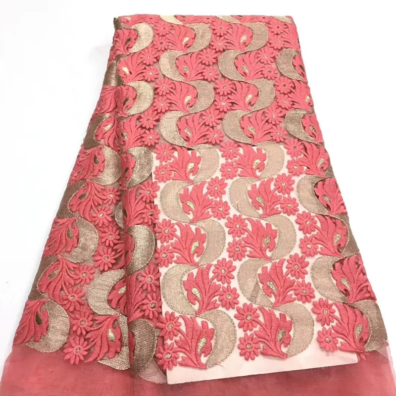 

New Design African Lace fabric High Quality french Tulle lace Hot Selling Nigerian lace fabric for wedding dressHX1350-1