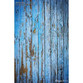 

3X5FT Vintage Wood Floor Photography Background Retro Blue Board Photographic Backdrops For Studio Photo Props cloth Floor-971