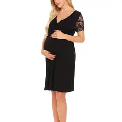 Платье с открытыми плечами для беременных женщин, Повседневное платье для беременных, Одежда для беременных