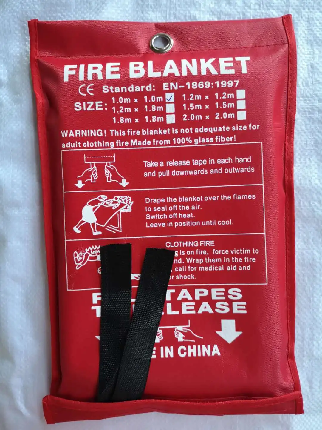 Более толстый стиль 1 м X 1 м пожарное одеяло, сварочное одеяло заводское использование, спасение специального пожарного оборудования, противопожарная ткань