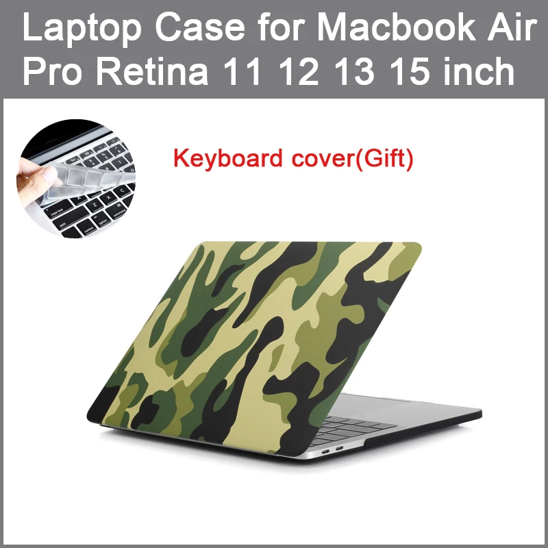

Camouflage Laptop Case for MacBook Air 13 A1466 Pro Retina 11 12 13 15 touch bar shell For mac book cover + Keyboard cover