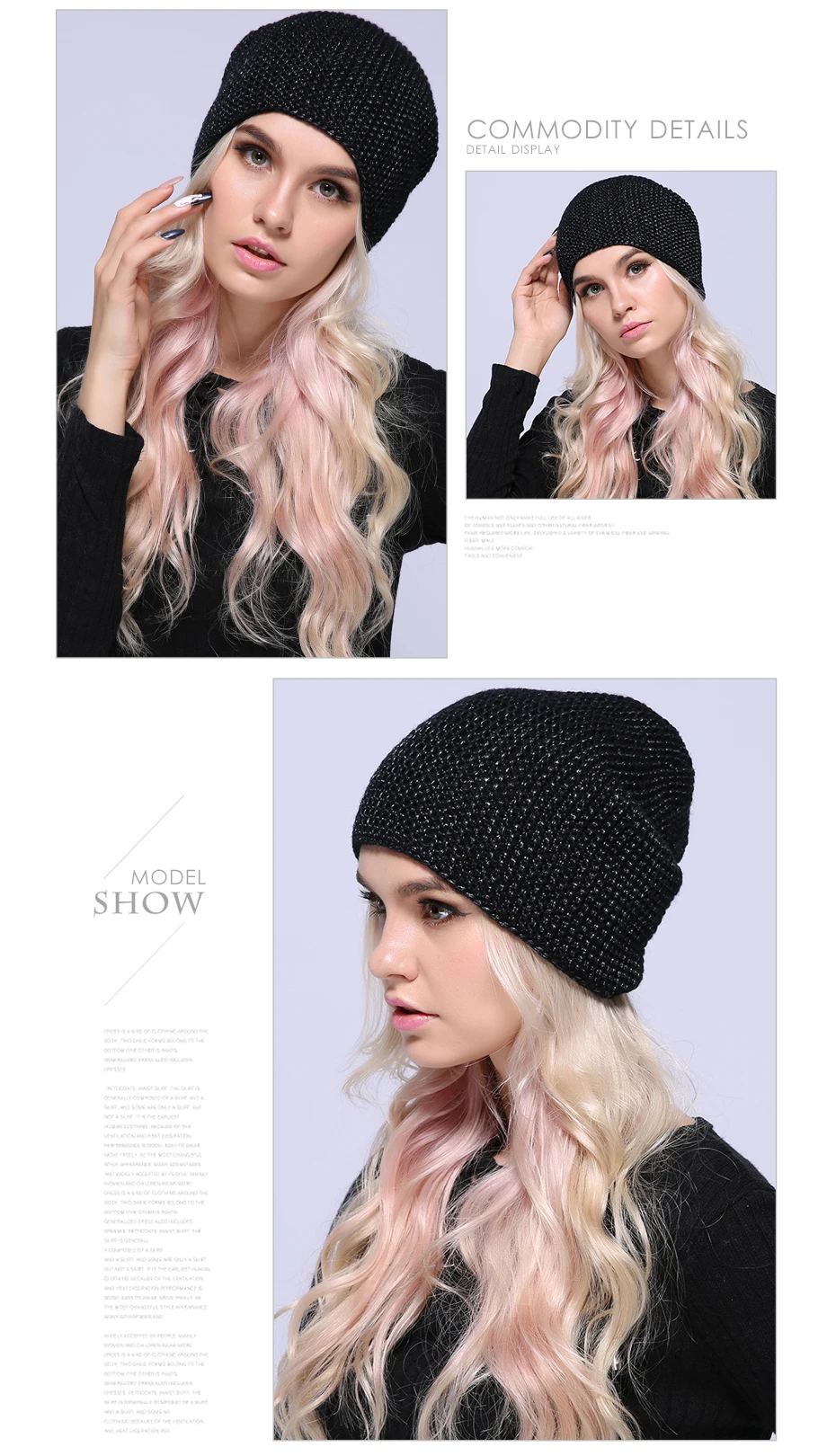 quentes para as mulheres cashmere malha beanie