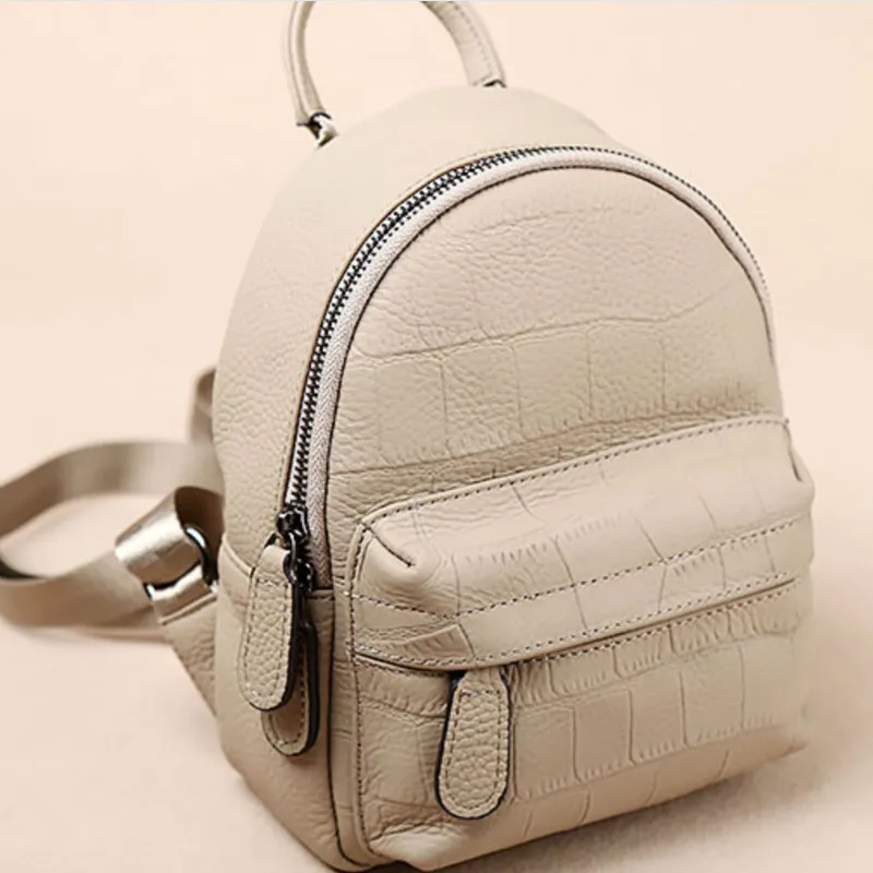 

Head Leather Shoulder Bag Leather Lady Bag 2019 New Alligator Pattern Simple Mini Lady Bag Backpack College Style