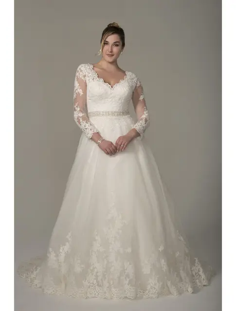 2017 Plus Size Wedding Dresses With Long Sheer Sleeve Lace Liques 2017 Plus Size Wedding Dresses With Long Sheer Sleeve Lace Liques Ons Full Figure Gowns