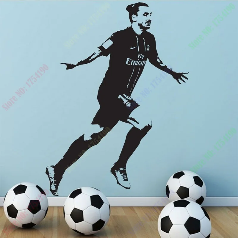 Бесплатная доставка постер Zlatan Ibrahimovic PSG футбол виниловая наклейка на стену
