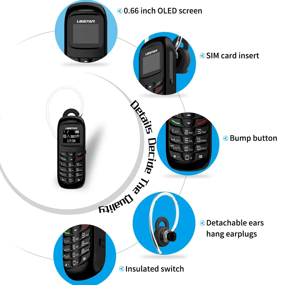 Mosmink L8star 2G GSM Bm70 мини мобильный телефон беспроводные Bluetooth наушники для мобильного
