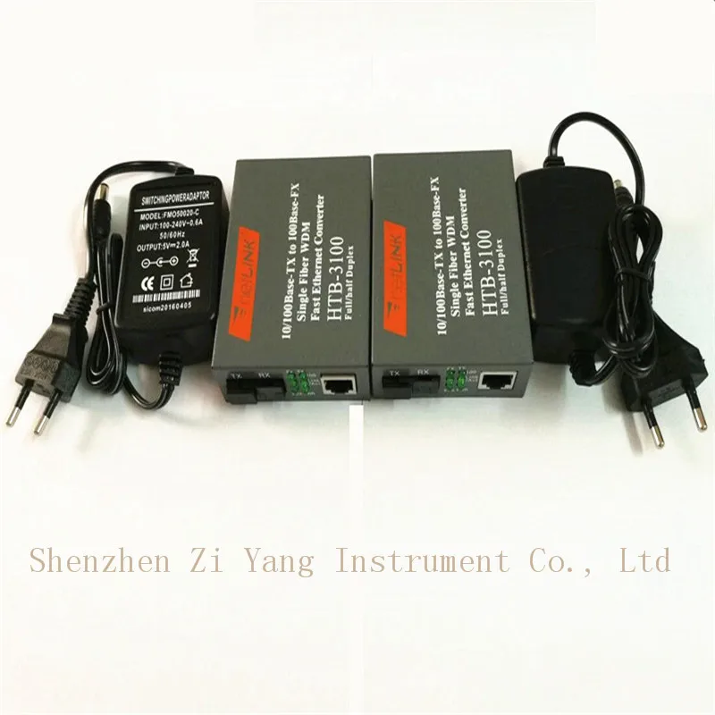10pair Htb 3100ab Optical Fiber Media Converter Fiber Transceiver Single Fiber Converter 25km SC 10 100M