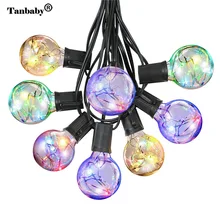 220 В 5,5 м G40 Глобус лампа медная проволока Ретро светодиодный свет гирлянды лампы сказочные огни для нового года вечерние украшения для рождественской вечеринки