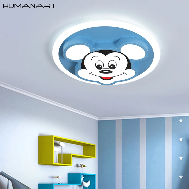 

Mickey Mouse Modern LED Ceiling Light Creative cartoon Living Room Bedroom Ceiling Light Remote Control Light Decorative Light