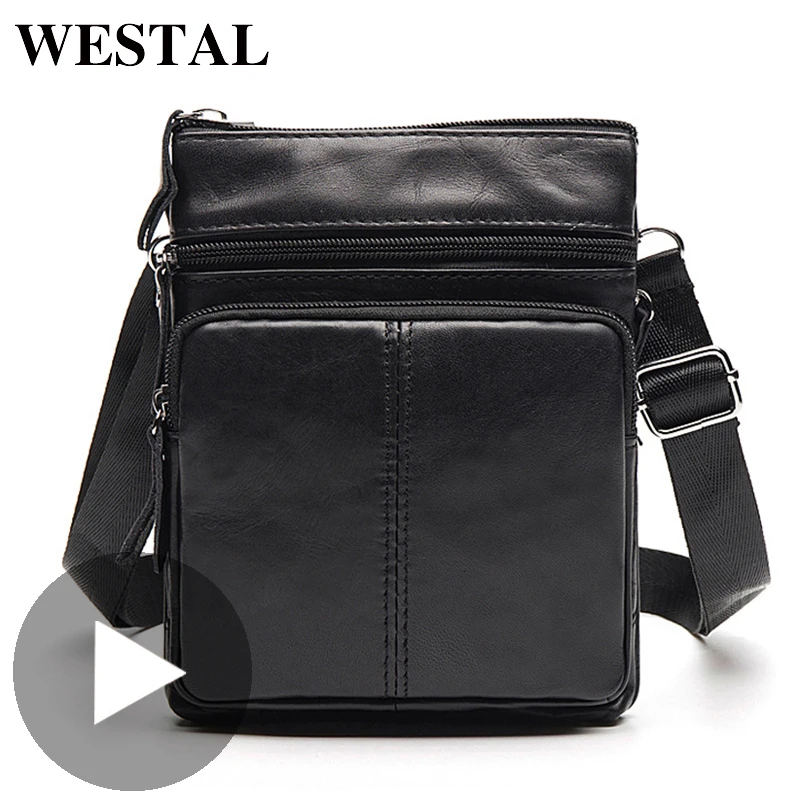 

Westal Shoulder Work Business Messenger Office Women Men Bag Genuine Leather Briefcase For Handbag Male Female Small Portable