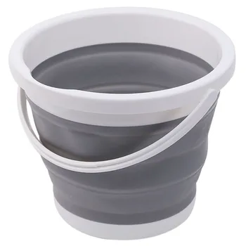 

Folding 5L Bucket with Cover Fishing Promotion Car Wash Outdoor Supplies Portable Camping Household Items