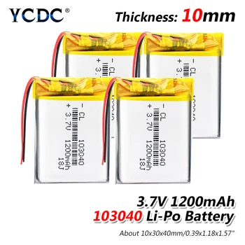 

3.7V 1200mAh 103040 Lipo Rechargeable Battery For MP3 MP4 MP5 DVD BT Speaker