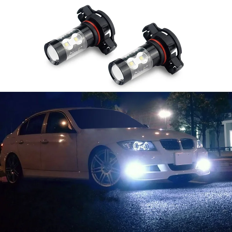 AUXITO White PSX24W 2504 LED DRL Car Fog Light Bulb For Subaru Impreza VW Polo Golf