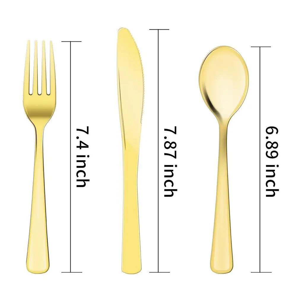 12 шт/лот пластиковые одноразовые столовые приборы плоское покрытие золотое западное десертное мороженое резак набор ложек и вилок принадлежности для рождественской вечеринки