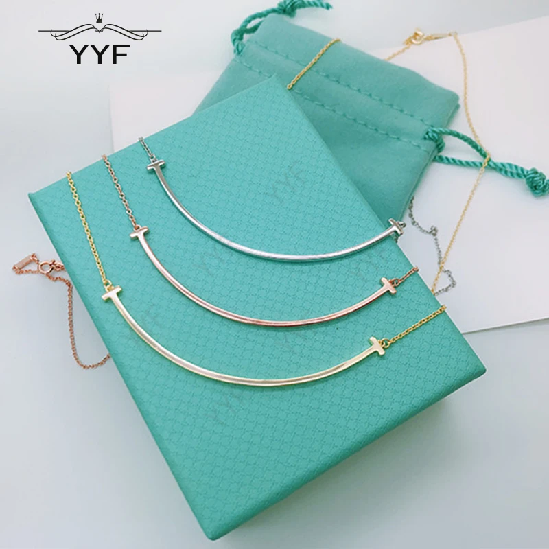 

YYF original 100% 1:1S925TIFF large smiling face Necklace Pendant clavicle accessories Valentine's Day temperament gift