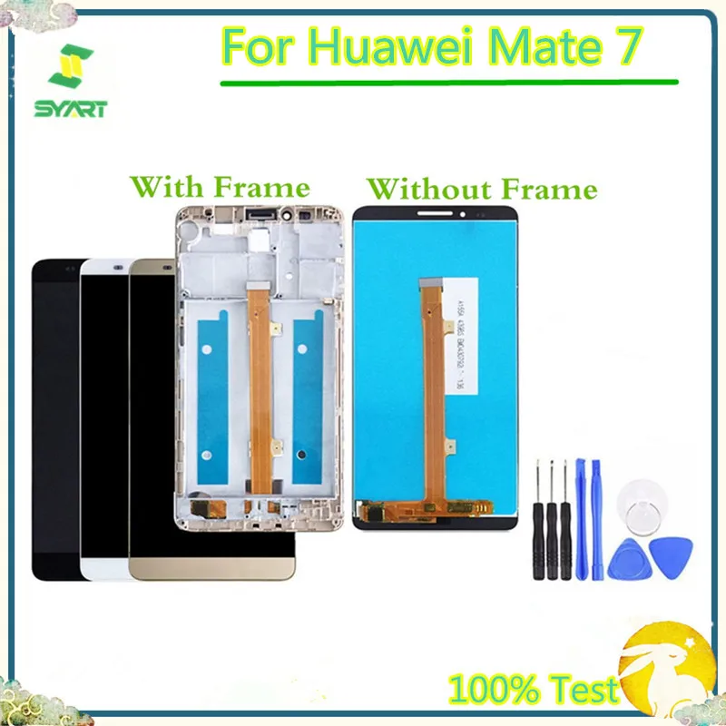 

100% Test LCD Dispay Replacement Part For Mate 7 LCD Display Touch Screen Digitizer Assembly For Huawei Mate 7 MT7-L09 MT7-CL00