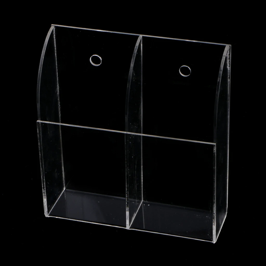 TV Remote Control Phone Organizer Storage Box Clear Stand Holder for Wall