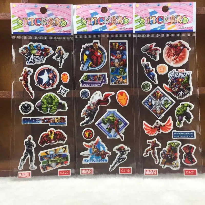 10 листов Мстители DIY наклейки Супергерои Pegatinas Игрушка Железный человек Халк Капитан Америка наклейки для скрапбукинга детские подарки
