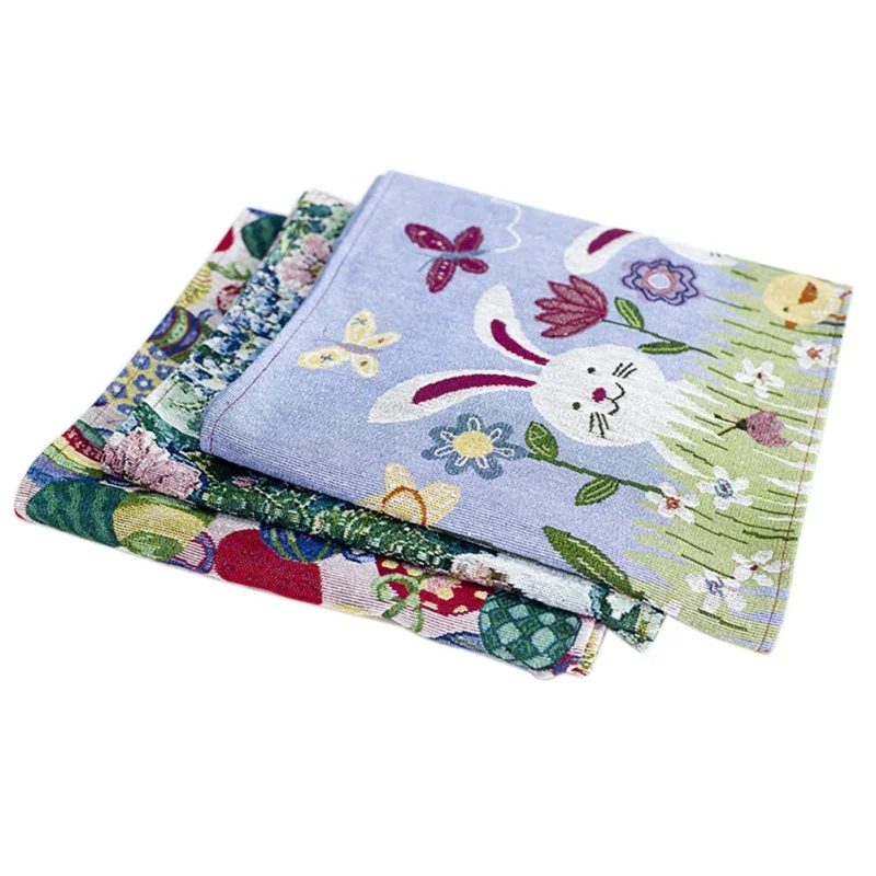  2m Egg Rabbit Pattern Table Banner Easter Table Runner Placemat Kitchen Easter Day Festival Party D