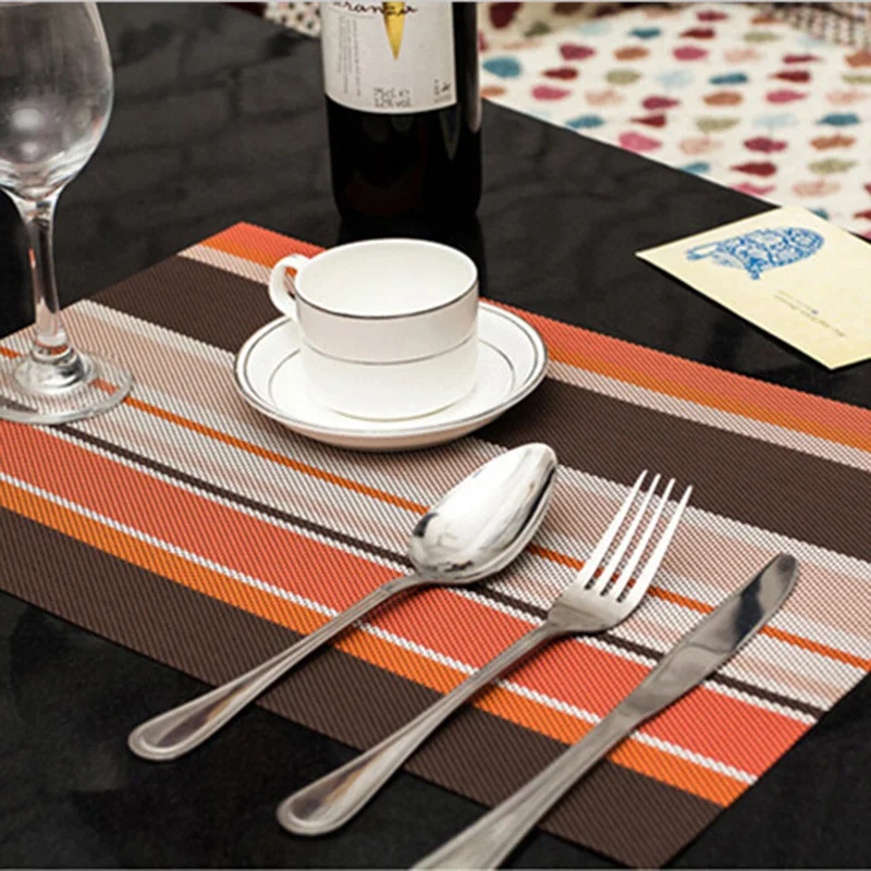 

5 Color Pvc Placemat Dining Table Mat Silicone Pad Placemats for Table Waterproof Heat Insulation Placemats Kitchen Accessories