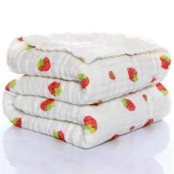 

110x110cm kids muslin cotton sleeping blanket bath towel strong water absorption 6 layers baby breathable bedding muslin blanket