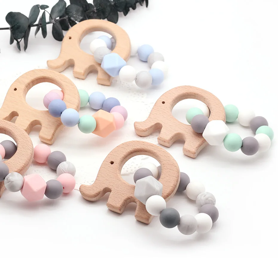 Деревянный детский браслет ювелирные изделия в форме животных прорезывание зубов детские игрушки бусины детская погремушка аксессуары для коляски игрушки