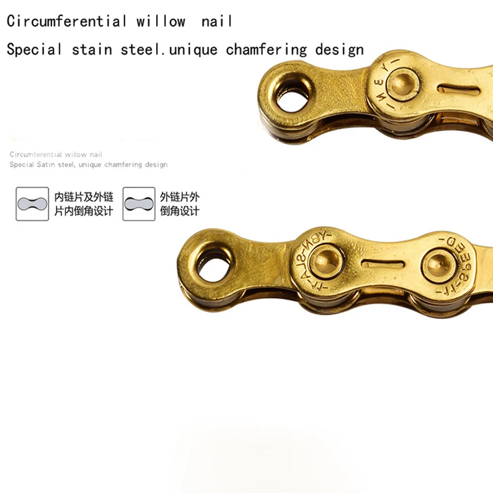 YBN 10 s 10 11 скоростей велосипедная цепь SLR Золотая полая MTB цепь для дорожного велосипеда для Shimano/SRAM/Campanolo system 116L
