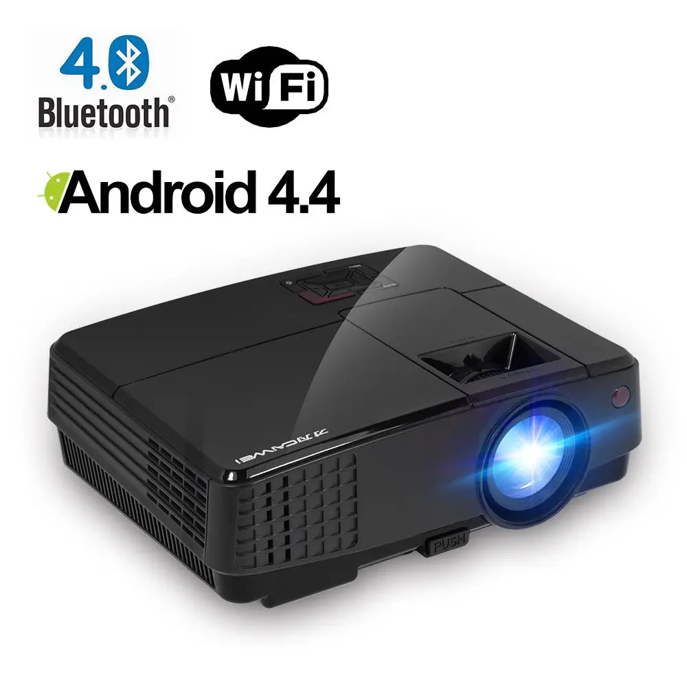 

CAIWEI Portable LCD WIFI Projector Android Bluetooth Home Theater Beamer 1080p Video Movie HDMI VGA for Smartphone PC Tablet