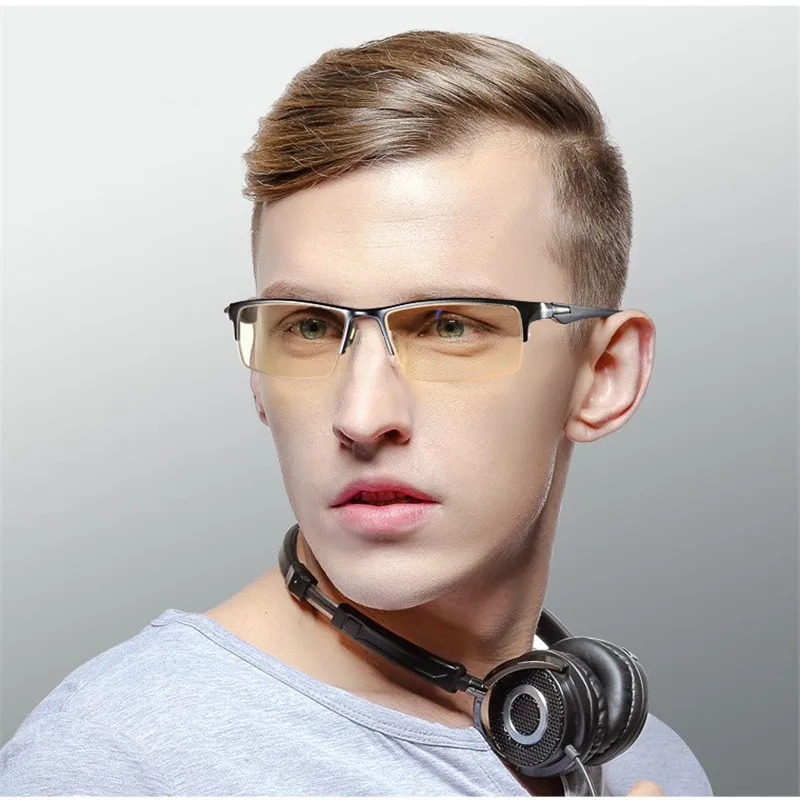 

Vazrobe Computer Glasses Men Women Anti Blue Ray Light Radiation Tint Yellow Lens Eyeglasses for Computer Blocking Blue Light