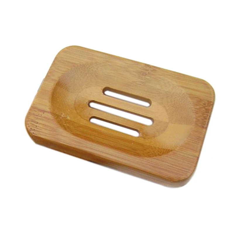 Eco-friendly Natural Bamboo Wood Bathroom Shower Soap Dish Soap Box Tray Case Storage Holder Plates Soap Saver Dry Soap Holder - Цвет: 1 pc