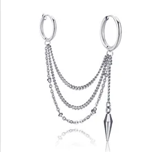 1 шт., новинка, популярные серьги-гвоздики из нержавеющей стали для женщин и мужчин, высокое качество, клипса для ушей, цепочка для пирсинга, модные ювелирные изделия