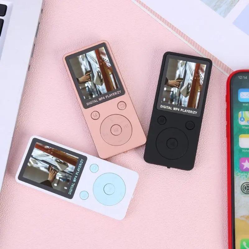 1.8 inch MP3 MP4 Music Player E-Book FM Radio Support 32G TF Card with Games Matte Material Body Non-Slip Feel Simple Style