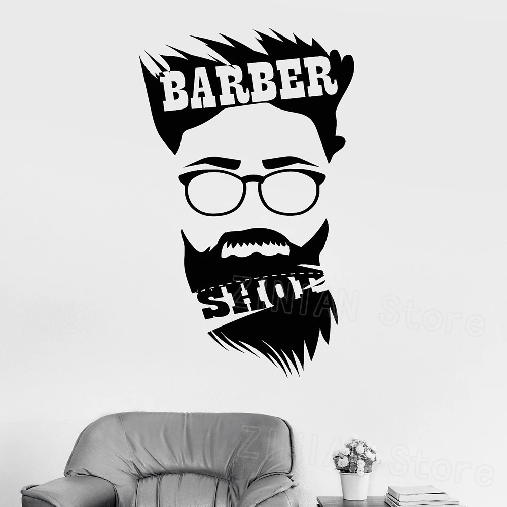 Barber Shop Stickers For Man Hair Salon Hairtician Hairdresser Decor