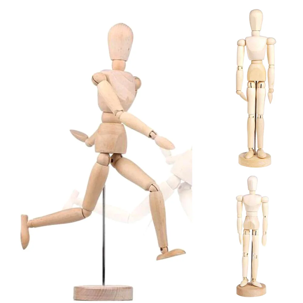 

Sketch Model Wooden Jointed Doll Man Unisex Cartoon Blockhead For Children House Decoration Puppet Artist Figures Drawing Toy