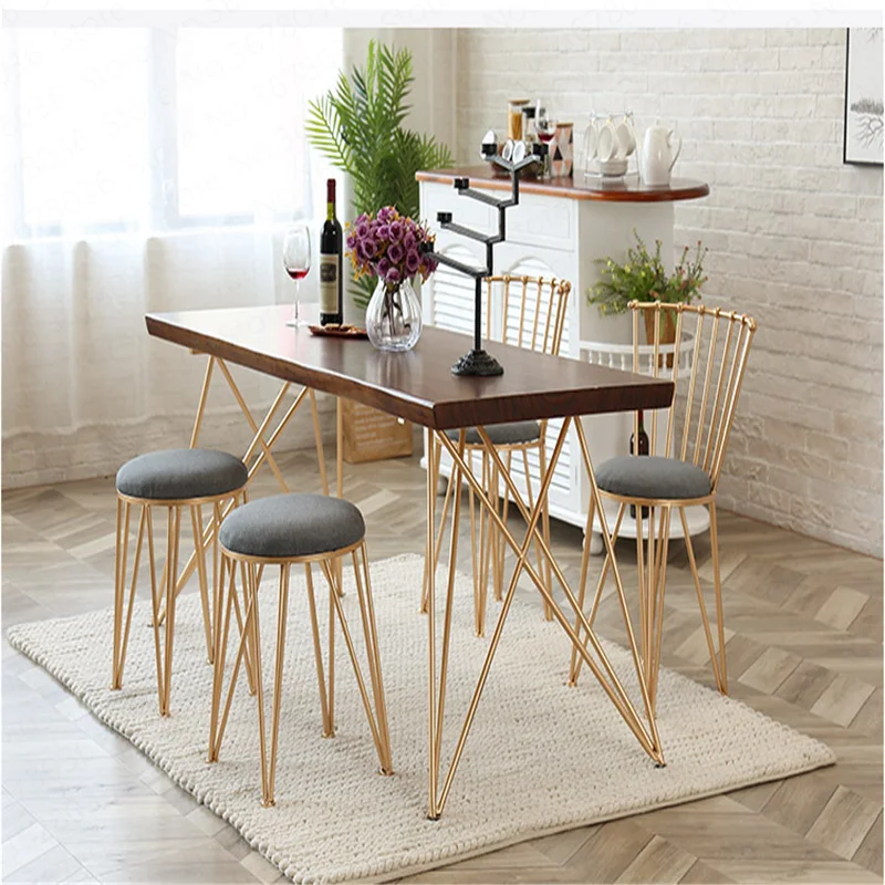 New Nordic creative dining chair personality simple modern golden chair casual restaurant metal dressing stool office chair