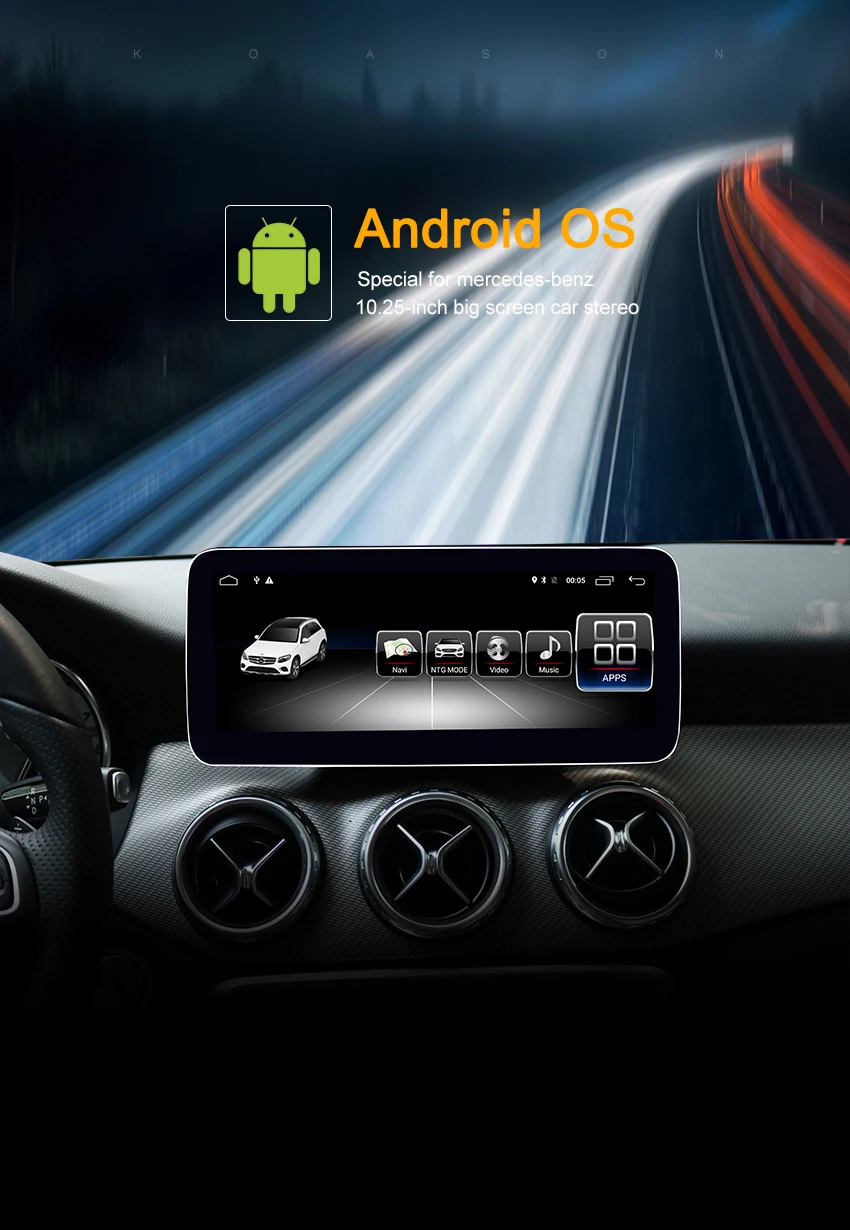 Excellent Koason Android 8.1 10.25 HD touch Screen Car Multimedia Player for BENZ GLA/CLA/A Class 12-15 Car Radio Vehicle GPS navigation 0