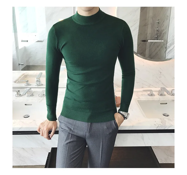 best sweaters for men MRMT 2022 Brand Autumn New Knitting Men's Sweater Pullover for Male Half High Collar  Sweater sweater crewneck