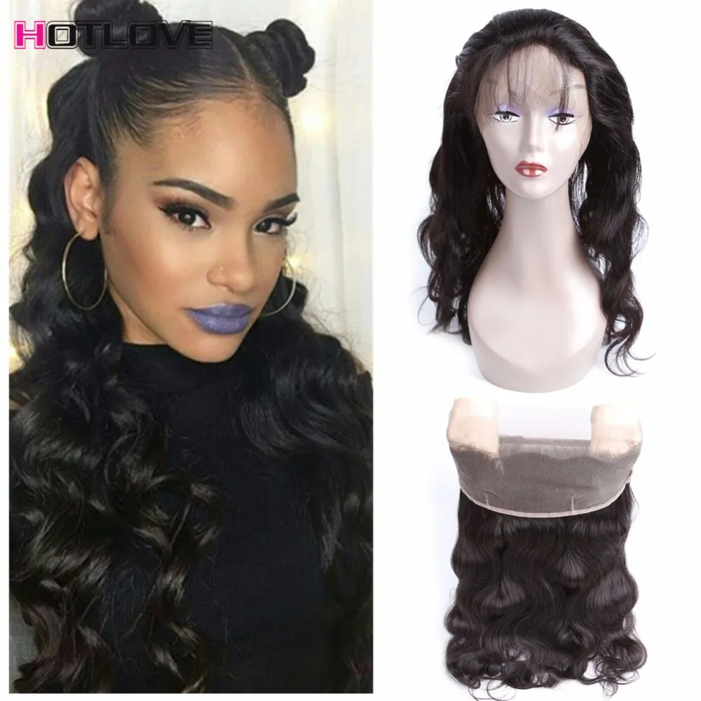 

8A Peruvian 360 Frontal With Bundles Body Wave 3PCS Preplucked Frontal With Bundles Cheap 360 Lace Frontal With Hair Bundles