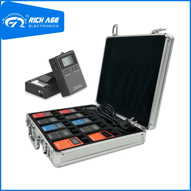 

RichiTek Tour Guide Speaker System Earphone 1 Transmitter+9 Receivers For Hajj and Umrah With Condenser Microphone