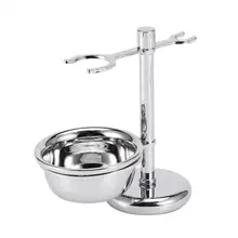 Высококачественная Серебряная Мужская бритвенная подставка для бритья, набор инструментов для бритья