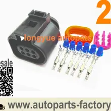 Longyue 2 комплекта 6pin разъем подходит O2 аксессуары для датчиков для 2011+ Mustang GT спереди O2 кислорода удлинитель адаптер-1J0 973 713