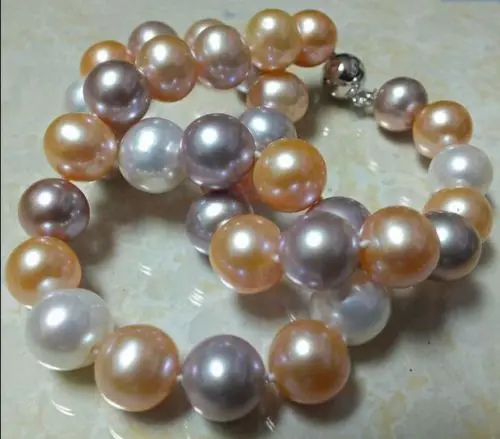 

Jewelr 006460 10-11MM SOUTH SEA NATURAL WHITE PINK PEARL NECKLACE