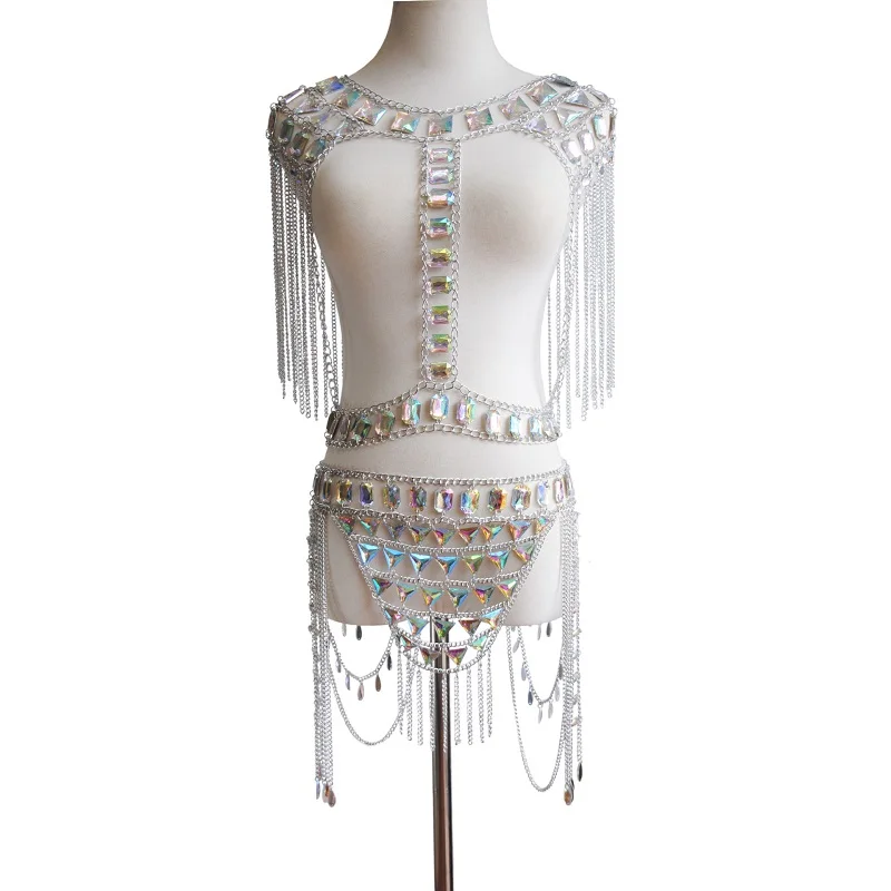 Boho Acrylic Chain Top Beach Bikini Body Chains Bra Fashion Charm Harness Body Accessories Jewelry for Women Jewelry Making